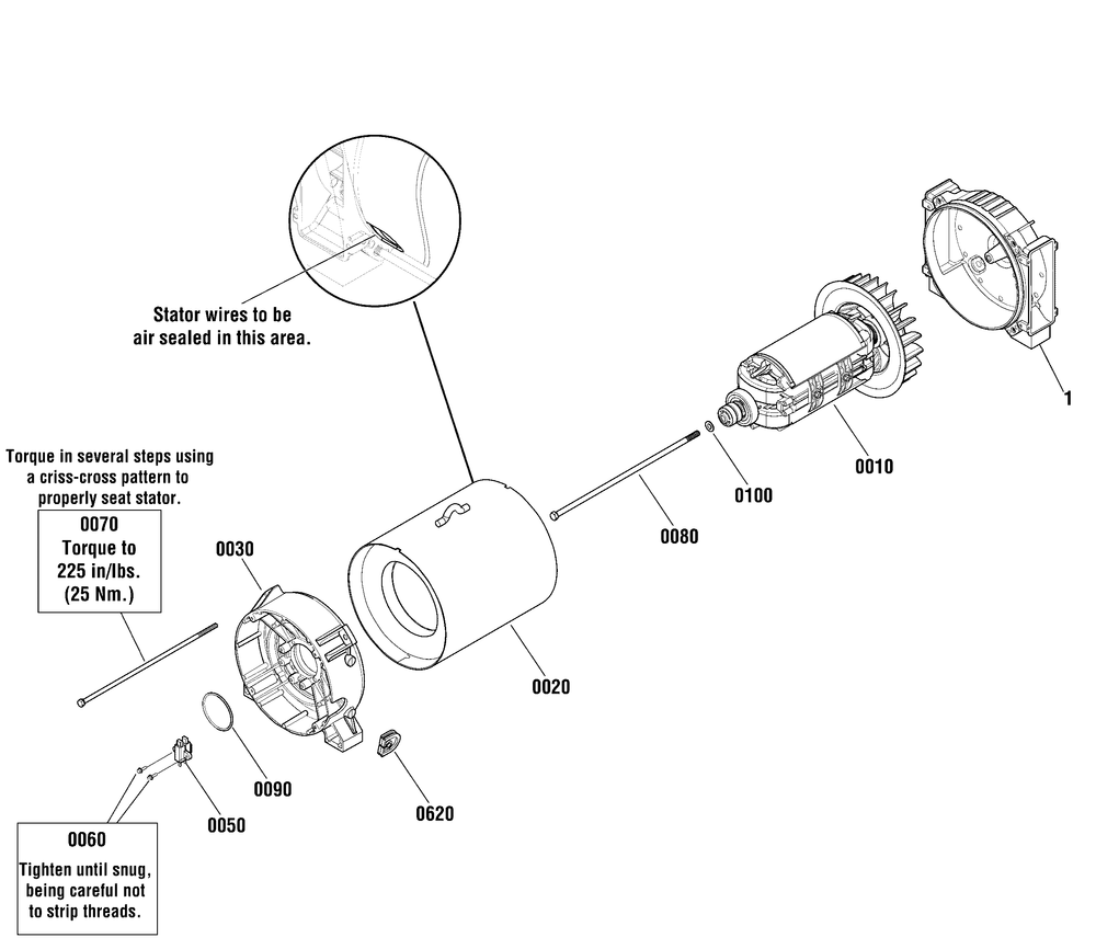 Alternator Group Diagram and Parts List for 040543-01  Briggs and Stratton Generator